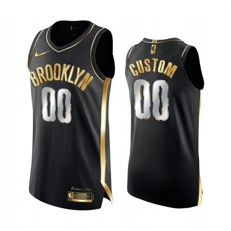 Maglia NBA Brooklyn Nets Personalizzate 2020-21 Nero Golden Edition Swingman - Uomo